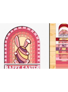 Σετ των 2 Intra απο ξύλο plywood  Χρώμα wenge 3mm-4mm πάχος - Πασχαλινό αυγό 3D Χαρτί κοπής Πολυστρωματικό Δίασταση 15x15 cm INTRAFABR-108381162