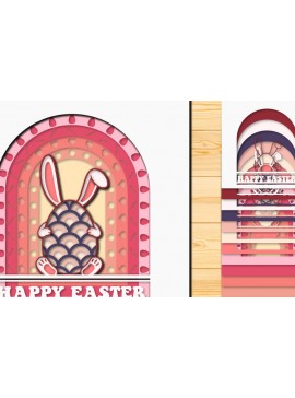 Σετ των 2 Intra απο ξύλο plywood  Χρώμα wenge 3mm-4mm πάχος - Πασχαλινό αυγό 3D Χαρτί κοπής Πολυστρωματικό Δίασταση 15x15 cm INTRAFABR-108428339