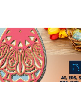 Σετ των 2 Intra απο ξύλο plywood  Χρώμα wenge 3mm-4mm πάχος - Πασχαλινό αυγό Πολυστρωματικό κοπής Δίασταση 15x15 cm INTRAFABR-101079196