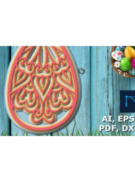 Σετ των 2 Intra απο ξύλο plywood  Χρώμα wenge 3mm-4mm πάχος - Πασχαλινό αυγό Πολυστρωματικό κοπής Δίασταση 15x15 cm INTRAFABR-105334136