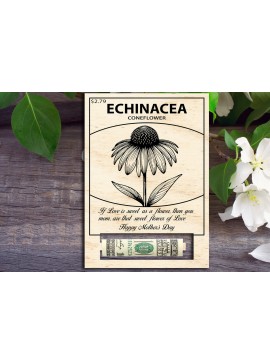 Intra απο ξύλο plywood  Χρώμα wenge 3mm-4mm πάχος - Echinacea Coneflower Χρήματα για τη γιορτή της μητέρας Δίασταση 30x20 cm INTRAFABR-72009145