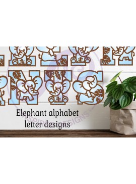 Intra απο ξύλο plywood  Χρώμα wenge 3mm-4mm πάχος - Elephant Name Letters Alphabet Σετ X 45 Δίασταση 30x20 cm INTRAFABR-38294551