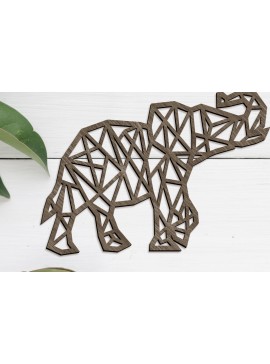 Σετ των 2 Intra απο ξύλο plywood  Χρώμα wenge 3mm-4mm πάχος - Πρότυπο κοπής λέιζερ με ένα στρώμα ελέφαντα Δίασταση 19x17 cm INTRAFABR-87250414