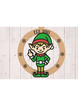 Σετ των 2 Intra απο ξύλο plywood  Χρώμα wenge 3mm-4mm πάχος - Elf You Middle Finger Ornament Δίασταση 6x6 cm INTRAFABR-91289471