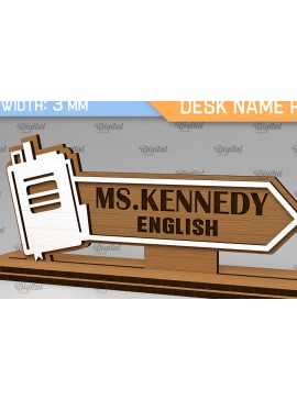 Intra απο ξύλο plywood  Χρώμα wenge 3mm-4mm πάχος - Αγγλικά Teacher Desk Name Plate LaserCut Δίασταση 30x20 cm INTRAFABR-69697157