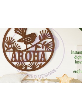 Intra απο ξύλο plywood  Χρώμα wenge 3mm-4mm πάχος - Fantail Bird Name Sign Laser Δίασταση 30x20 cm INTRAFABR-32478133