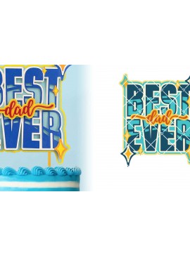 Intra απο ξύλο plywood  Χρώμα wenge 3mm-4mm πάχος - Fathers Day Cake Topper 3D Best Dad Ever Δίασταση 714x714 cm INTRAFABR-118294174