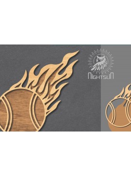 Σετ των 2 Intra απο ξύλο plywood  Χρώμα wenge 3mm-4mm πάχος - Fire Baseball Cut Decoration Δίασταση 20x20 cm INTRAFABR-106334132
