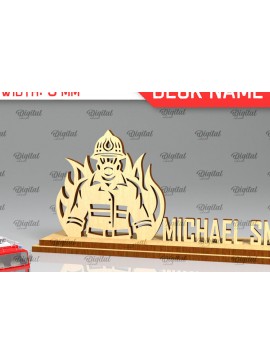 Intra απο ξύλο plywood  Χρώμα wenge 3mm-4mm πάχος - Πλακέτα ονόματος γραφείου πυροσβεστική Δίασταση 30x20 cm INTRAFABR-64977832