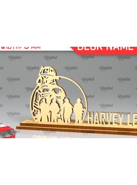 Intra απο ξύλο plywood  Χρώμα wenge 3mm-4mm πάχος - Πλακέτα ονόματος γραφείου πυροσβεστική Δίασταση 30x20 cm INTRAFABR-64977971