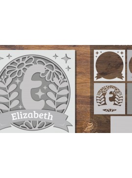 Intra απο ξύλο plywood  Χρώμα wenge 3mm-4mm πάχος - Floral Alphabet Shadow Box - Letter E Δίασταση 25x25 cm INTRAFABR-88074673