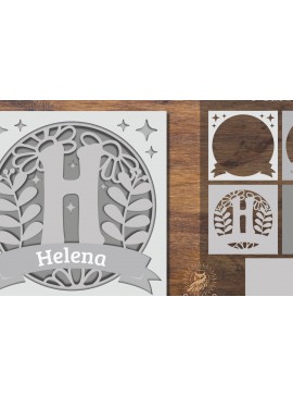 Intra απο ξύλο plywood  Χρώμα wenge 3mm-4mm πάχος - Floral Alphabet Shadow Box - Letter H Δίασταση 25x25 cm INTRAFABR-88072629