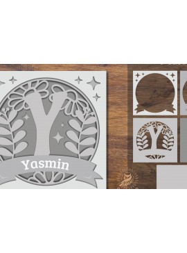 Intra απο ξύλο plywood  Χρώμα wenge 3mm-4mm πάχος - Floral Alphabet Shadow Box - Γράμμα Y Δίασταση 25x25 cm INTRAFABR-88207438