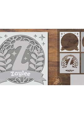 Intra απο ξύλο plywood  Χρώμα wenge 3mm-4mm πάχος - Floral Alphabet Shadow Box - Γράμμα Z Δίασταση 25x25 cm INTRAFABR-88207469