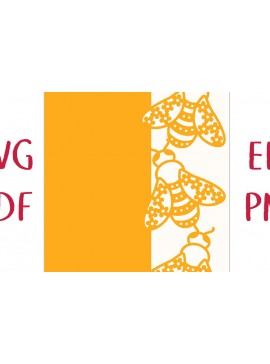 Σετ των 2 Intra απο ξύλο plywood  Χρώμα wenge 3mm-4mm πάχος - Floral Bees Lace Edge Card Δίασταση 7x5 cm INTRAFABR-115304420