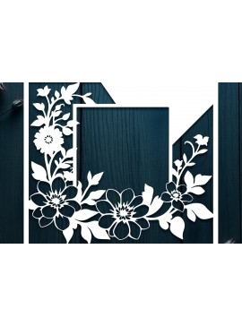Intra απο ξύλο plywood  Χρώμα wenge 3mm-4mm πάχος - Floral Κορνίζα Paper-Cut Δίασταση 20x25 cm INTRAFABR-114306104