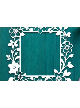 Intra απο ξύλο plywood  Χρώμα wenge 3mm-4mm πάχος - Floral Κορνίζα Paper-Cut Δίασταση 20x25 cm INTRAFABR-105469430