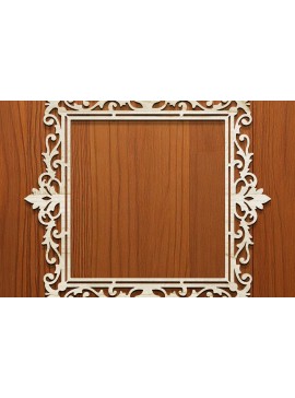 Intra απο ξύλο plywood  Χρώμα wenge 3mm-4mm πάχος - Floral Κορνίζα Paper-Cut Δίασταση 20x25 cm INTRAFABR-47212790