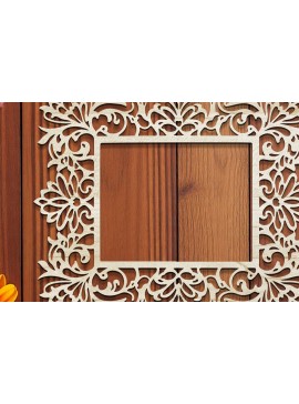 Intra απο ξύλο plywood  Χρώμα wenge 3mm-4mm πάχος - Floral Κορνίζα Paper-Cut Δίασταση 20x25 cm INTRAFABR-91234672