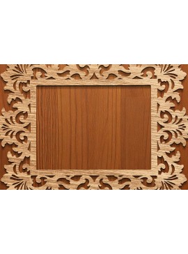 Intra απο ξύλο plywood  Χρώμα wenge 3mm-4mm πάχος - Floral Κορνίζα Paper-Cut Δίασταση 20x25 cm INTRAFABR-36453617