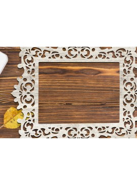 Intra απο ξύλο plywood  Χρώμα wenge 3mm-4mm πάχος - Floral Κορνίζα Paper-Cut Δίασταση 20x25 cm INTRAFABR-113757905