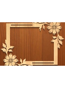 Intra απο ξύλο plywood  Χρώμα wenge 3mm-4mm πάχος - Floral Κορνίζα Paper-Cut Δίασταση 20x25 cm INTRAFABR-113977609