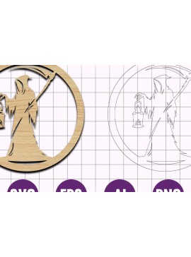 Σετ των 2 Intra απο ξύλο plywood  Χρώμα wenge 3mm-4mm πάχος - Grim Reaper Ornaments File Δίασταση 4x4 cm INTRAFABR-69561847