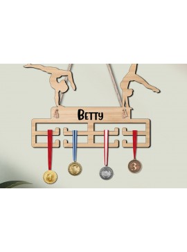 Σετ των 2 Intra απο ξύλο plywood  Χρώμα wenge 3mm-4mm πάχος - Gymnastic Women Sport Medal Hanger Δίασταση 20x20 cm INTRAFABR-5575693