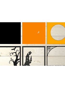 Intra απο ξύλο plywood  Χρώμα wenge 3mm-4mm πάχος - Halloween 3d Shadowbox, διάνυσμα αράχνη Δίασταση 25x25 cm INTRAFABR-15297541