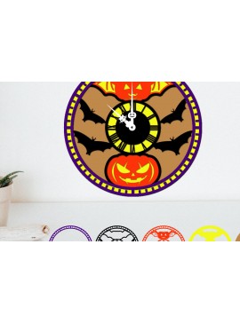 Intra απο ξύλο plywood  Χρώμα wenge 3mm-4mm πάχος - Αρχεία αποκοπής λέιζερ με στρώματα αποκριάτικου ρολογιού Δίασταση 40x40 cm INTRAFABR-17623621