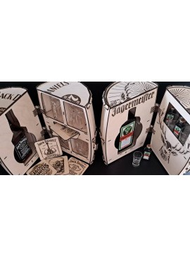 Intra απο ξύλο plywood 3mm-4mm πάχος – Jack Daniels Mini Bar Set Box 20x20 cm INTRAVECTRY-MY542476