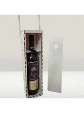 Intra απο ξύλο plywood 3mm-4mm πάχος – Ξύλινο κουτί κρασιού ενός μπουκαλιού με λαβή μεταφοράς 20x25 cm INTRAVECTRY-MY542480