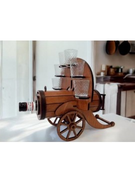 Intra απο ξύλο plywood 3mm-4mm πάχος – Πολυβόλο Minibar Μπουκάλι και Γυάλινη Θήκη 25x25 cm INTRAVECTRY-MY542492