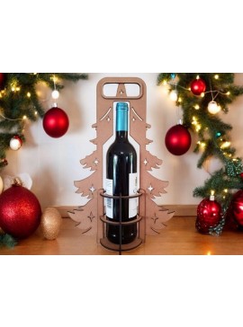 Intra απο ξύλο plywood 3mm-4mm πάχος – Θήκη μπουκαλιών κρασιού Χριστουγεννιάτικου Δέντρου 25x30 cm INTRAVECTRY-MY542506