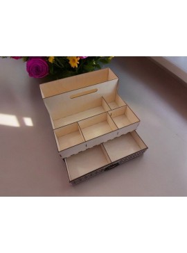 Intra απο ξύλο plywood 3mm-4mm πάχος – Ξύλινη οργάνωση γραφείου με συρτάρι 40x40 cm INTRAVECTRY-MY547391