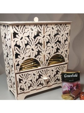 Intra απο ξύλο plywood 3mm-4mm πάχος – Ντουλάπι δοσομετρητή για φακελάκια τσαγιού 25x30 cm INTRAVECTRY-MY542864