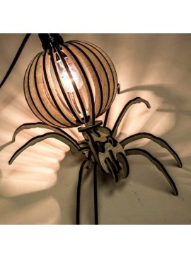 Intra απο ξύλο plywood 3mm-4mm πάχος – Ξύλινο φωτιστικό γραφείου σε σχήμα αράχνης 30x30 cm INTRAVECTRY-MY552173