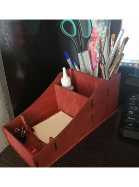 Intra απο ξύλο plywood 3mm-4mm πάχος – Ορθογώνια βάση οργάνωσης γραφείου 4 τμημάτων 15x20 cm INTRAVECTRY-MY552291