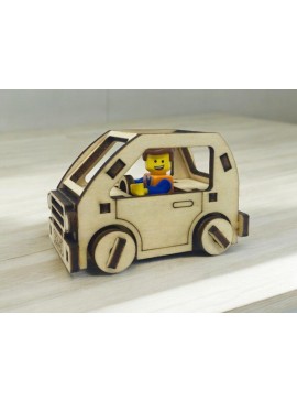 Intra απο ξύλο plywood 3mm-4mm πάχος – Παιχνίδι 3D Ξύλινου Μοντέλου Lego Smart Car 10x10 cm INTRAVECTRY-MY545001