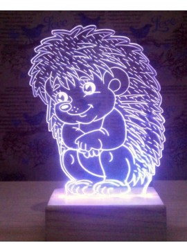 Σετ των 2 Intra απο ξύλο plywood 3mm-4mm πάχος – Ακρυλικό φωτιστικό 3D Setting Hedgehog για παιδικό δωμάτιο με λέιζερ 20x25 cm INTRAVECTRY-MY556505