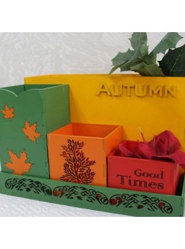 Intra απο ξύλο plywood 3mm-4mm πάχος – ξύλο οργάνωσης γραφείου με θέμα το φθινόπωρο 30x35 cm INTRAVECTRY-MY560503