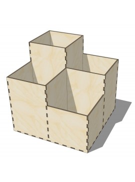 Intra απο ξύλο plywood 3mm-4mm πάχος – ξύλο οργάνωσης γραφείου 4 διαμερισμάτων κόντρα πλακέ 12x15 cm INTRAVECTRY-MY552315