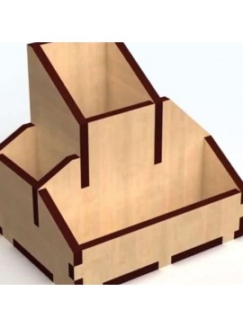 Intra απο ξύλο plywood 3mm-4mm πάχος – Απλή θήκη για στυλό ξύλο οργανωτή γραφείου γραφείου 15x15 cm INTRAVECTRY-MY547666