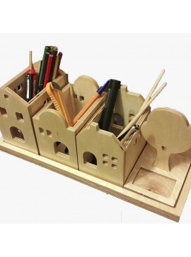 Intra απο ξύλο plywood 3mm-4mm πάχος – ξύλο Οργανωτή γραφείου θήκης πένας πόλης 15x20 cm INTRAVECTRY-MY552311