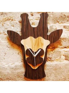 Intra απο ξύλο plywood 3mm-4mm πάχος – Πολυστρωματικό ρολόι τοίχου από ξύλο καμηλοπάρδαλης για Παιδικό Δωμάτιο 35x40 cm INTRAVECTRY-MY560943