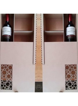 Intra απο ξύλο plywood 3mm-4mm πάχος – Slide Top Bottle Wine Bottle Bottle with Compartments File 10x10 cm INTRAVECTRY-MY560704