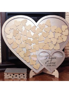 Intra απο ξύλο plywood 3mm-4mm πάχος – Βιβλίο Επισκεπτών Γάμου Πλαίσιο Drop Box σε σχήμα καρδιάς 25x25 cm INTRAVECTRY-MY546301
