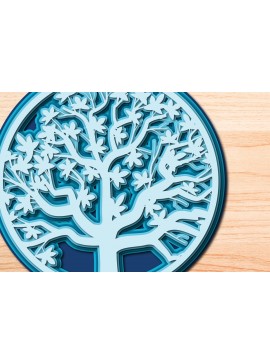Σετ των 2 Intra απο ξύλο plywood 3mm-4mm πάχος – Tree of Life, Πολυστρωματικό Αποκομμένο Αρχείο Δίασταση  20x20 cm INTRAFABR-26215795