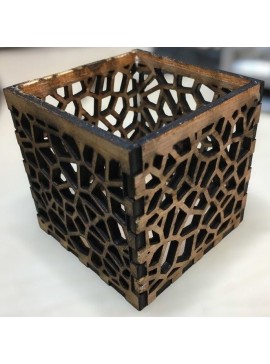 Intra απο ξύλο plywood 3mm-4mm πάχος – Κηροπήγιο ρεσώ Voronoi 30x35 cm INTRAVECTRY-MY557118