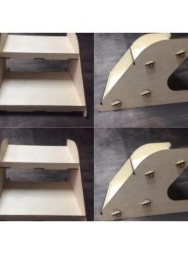 Intra απο ξύλο plywood 3mm-4mm πάχος – ξύλο οργάνωσης αποθήκευσης γραφείου πολλαπλών χρήσεων ραφιού διπλής στάθμης 10x10 cm INTRAVECTRY-MY547667